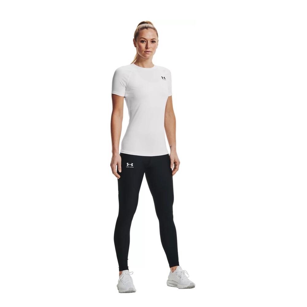 Under Armour HeatGear Compression Short Sleeve Performance Top White Women’s Sm - Picture 8 of 15